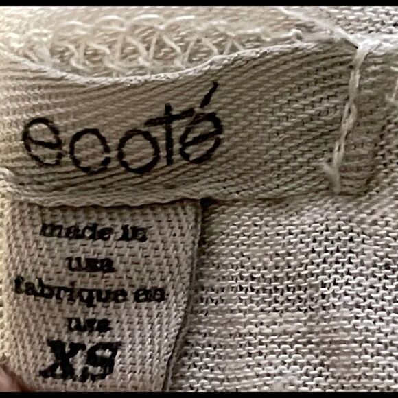 ECOTÉ by UO cream tank size XS fits big 17” p2p. VGUC-Rayon, Flax, spandex. - Picture 4 of 5